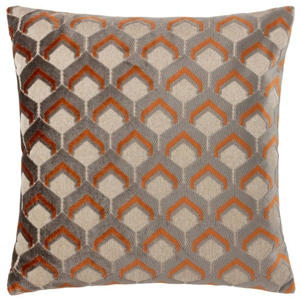 Paoletti Ledbury Jacquard Cushion Cover - Ginger/Grey