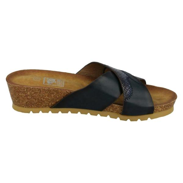 Down to Earth Ladies Down To Earth Mid Wedge X Vamp Mule Sandals