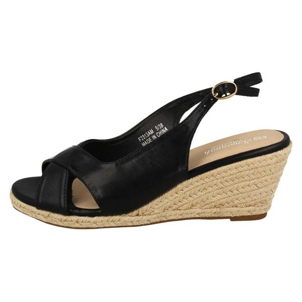 Savannah Ladies Savannah Mid Wedge Heel Espadrille Wide Fitting Sandals F2313