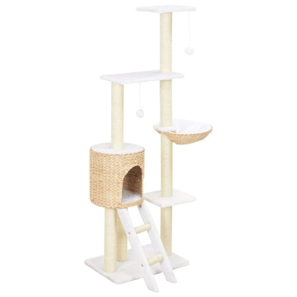 Berkfield Cat Tree with Sisal Scratching Post Seagrass