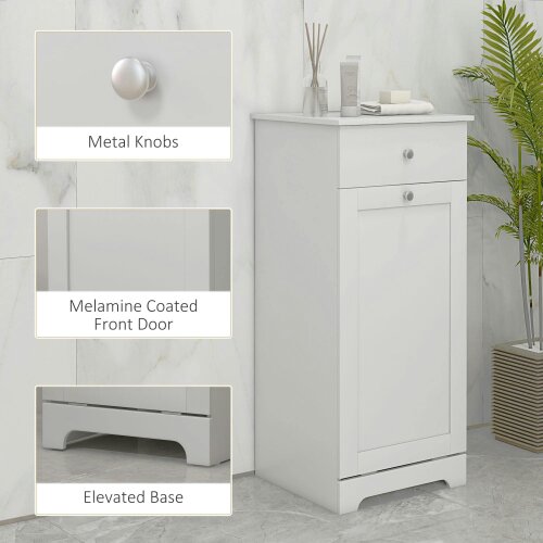 Wyld Haus Faratti White Single Hamper Laundry Storage Cabinet