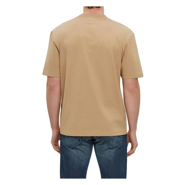 Hugo Mens Jersey Mock Neck Regular T-Shirt - Medium Beige - 