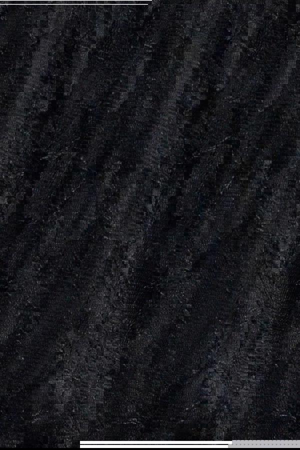 Lace Long Sleeve Shirred Waist Maxi Dress - Black DR4805