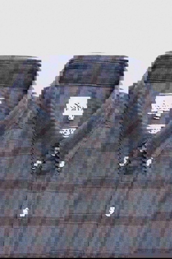 ENORSIA Men's Check Short Sleeve Oxford Shirt