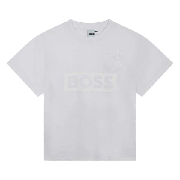 Boss Childrens/Kids Globe Crew Neck Regular T-Shirt - White - 