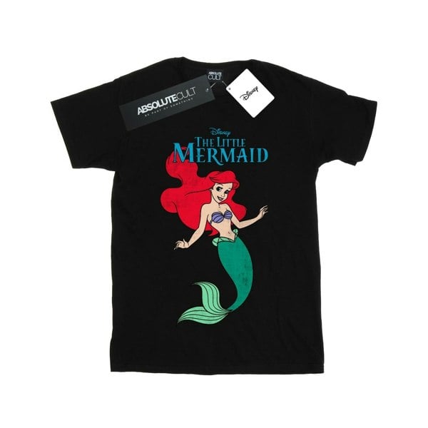 Disney Womens/Ladies The Little Mermaid Line Ariel Cotton Boyfriend T-Shirt - Black