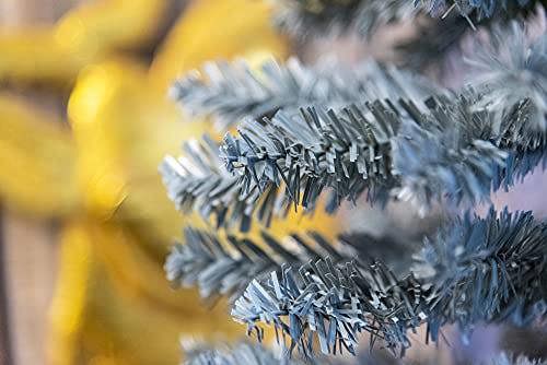 4ft to 8ft Slim Artificial Flocked Christmas Pencil Trees with Metal Stand image 7