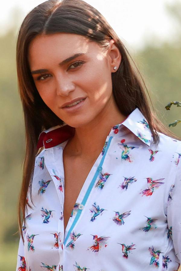 WHISPERING WINGS HUMMINGBIRD WOMENS PRINT SHIRT - Premium Men's Patterned Shirt by Claudio Lugli | Bold Design, Tailored Fit, Best Printed Shirts