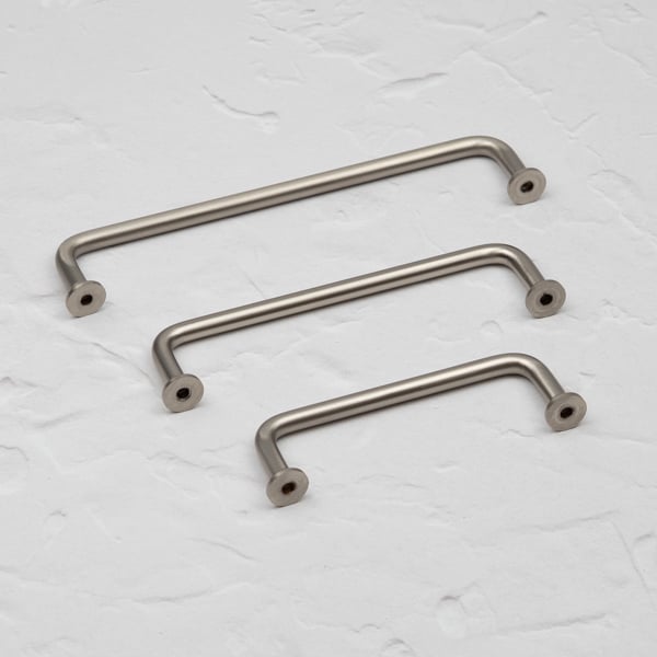 Handle & Home Satin Nickel Curved Pipe Handles