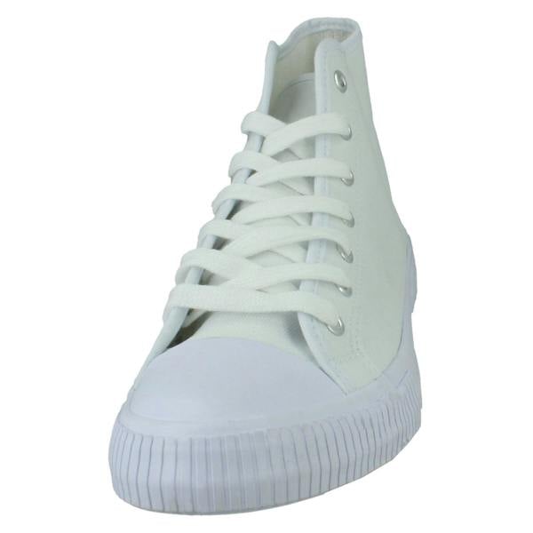 Spot On Mens Spot On Lace Up Hi Top Canvas Shoes A3076