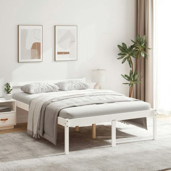 Berkfield Bed Frame White 120x200 cm Solid Wood Pine
