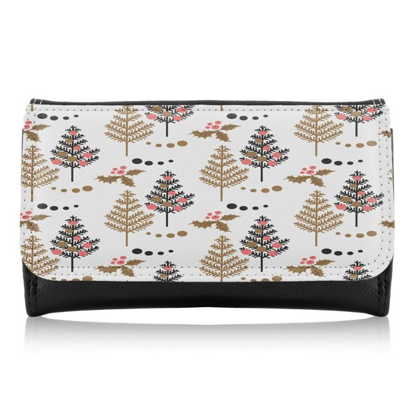Benjamin Tate Design Christmas Tree Holly Leaf Pattern Maxi Purse