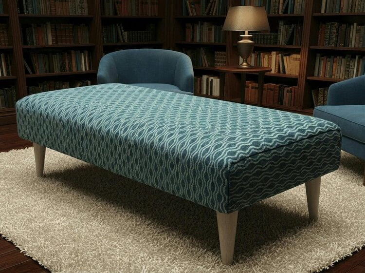 ISTOOLS Premium Pattern Fabric Ottoman Footstool Pouffe – UK Handmade - 50 x 30 Inches (127 x 76cm)