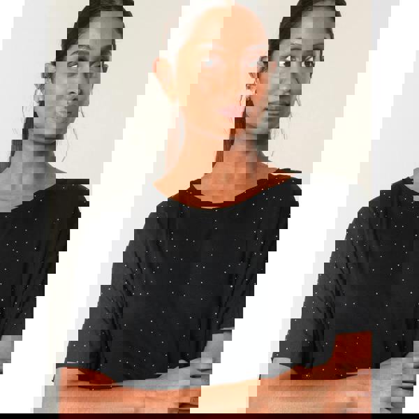 Blue Vanilla Stud Detail Round Neck T-shirt