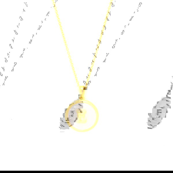 Say It With Initial Pearl Token Necklace - Gold Plated