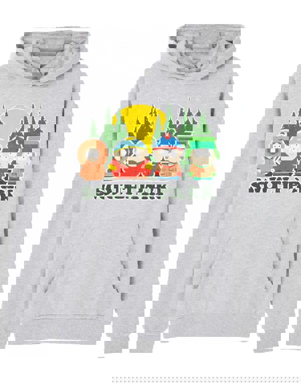 South Park Mens Grey Four Line Up Hoodie