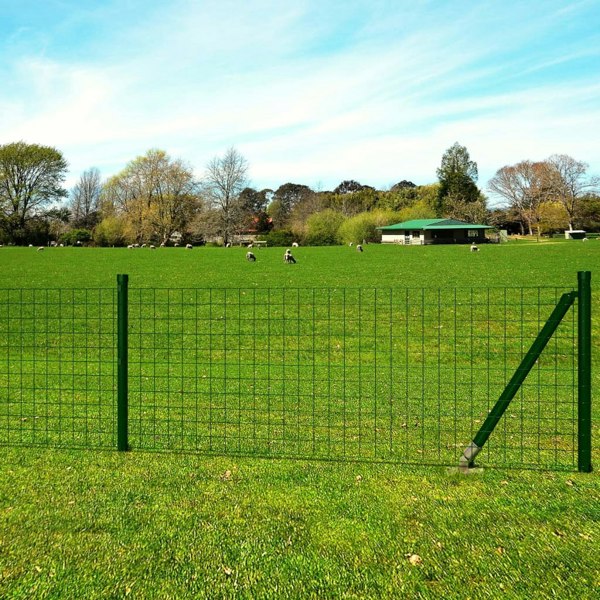 Berkfield Euro Fence Steel 10x1.2 m Green