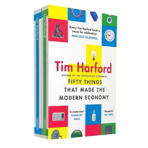 Tim Harford 2 Books Set Fifty Things That Made the Modern Economy, The Undercover Economist