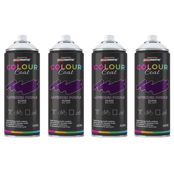 Colour Coat 4X Lavender Purple RAL 4007 Gloss Spray Paint 400ml