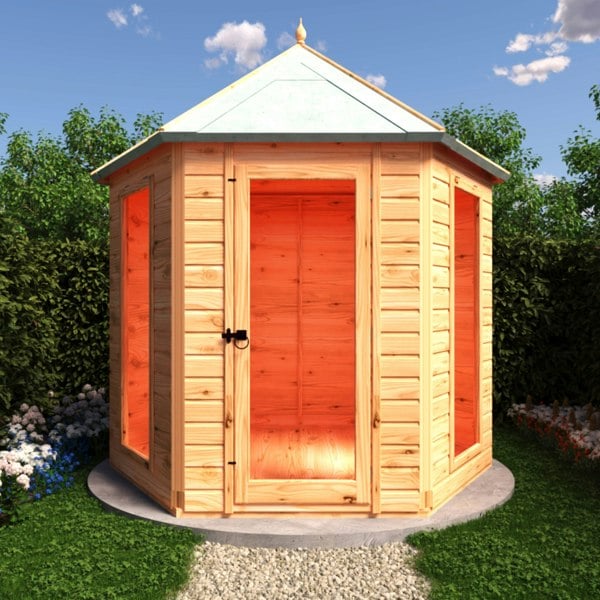 Shire Welburn Hexagonal Gazebo Summerhouse 8x7  12mm Cladding