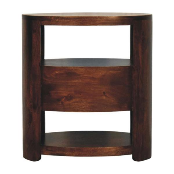 Artisan Furniture Solid Wood Bordeaux Bedside, 1 Drawer & 2 Open Slots, Brown