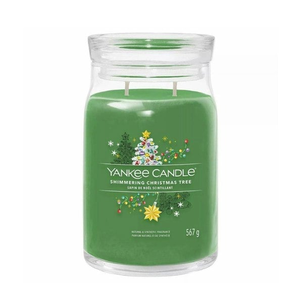 Yankee Candle Signature Shimmering Christmas Tree Large Jar Green 567g