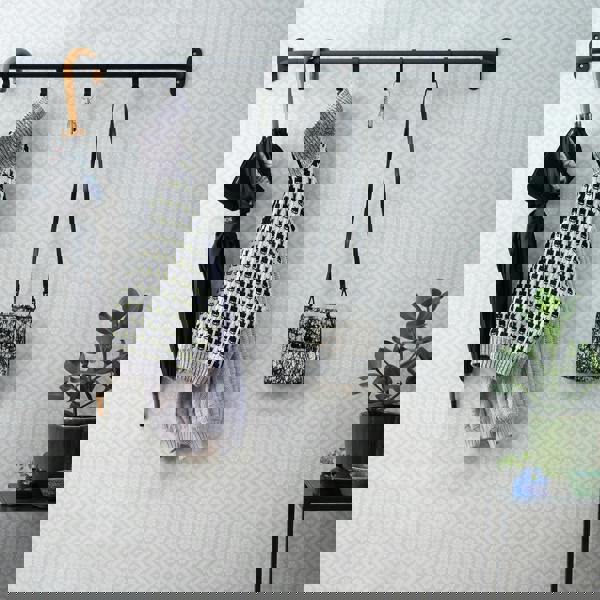 BESLAGSBODEN 4 Hook Coat Rack in Black Aluminium, Length 1000mm