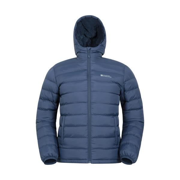 Mountain Warehouse Mens Seasons Faux Fur Lined Padded Jacket - Navy - 