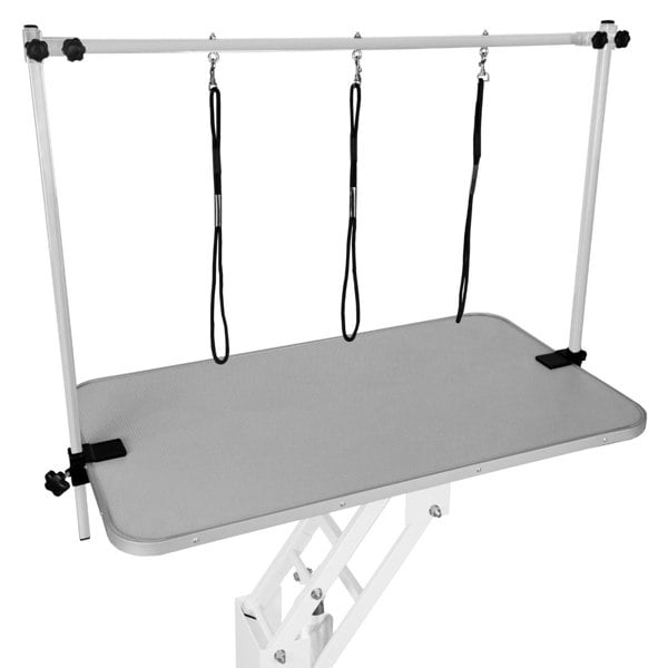 Monstershop White Hydraulic Grooming Table - Grey Table Top