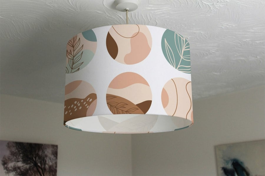 Benjamin Tate Design Round texture and floral icons in pastel colours (Ceiling & Lamp Shade)