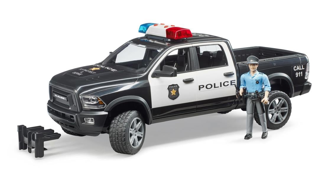 Bruder RAM 2500 Police truck with policeman and accessories Police Vehicle Playset