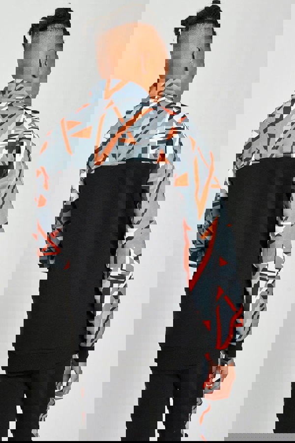 Beat Boyz Club Velocities Track Top - Black/Orange Geo