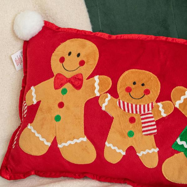 Samuel Alexander 30cm x 55cm Gingerbread Family Christmas Decorative Cushion
