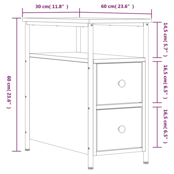 Berkfield Bedside Cabinets 2 pcs Black 30x60x60 cm Engineered Wood