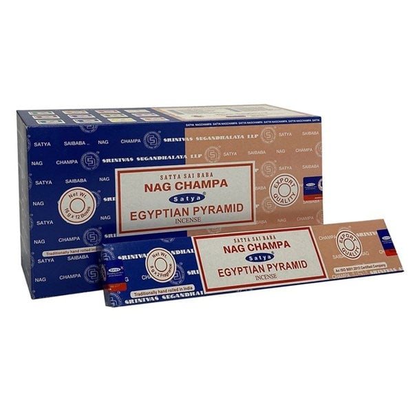 Serano Set of 12 Packets of Combo Satya Incense - Nag Champa Egyptian Pyramid