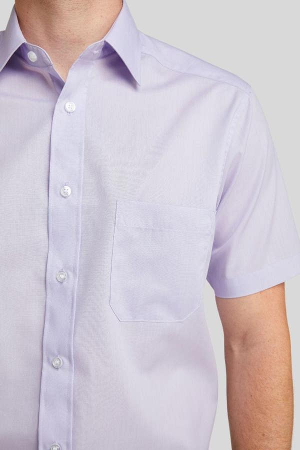 Lilac Classic Easy Care Short Sleeve Shirt