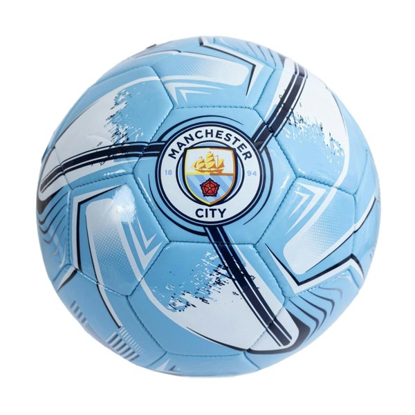 Manchester City FC Turbine Print Training Ball - Sky Blue/Navy/Turquoise