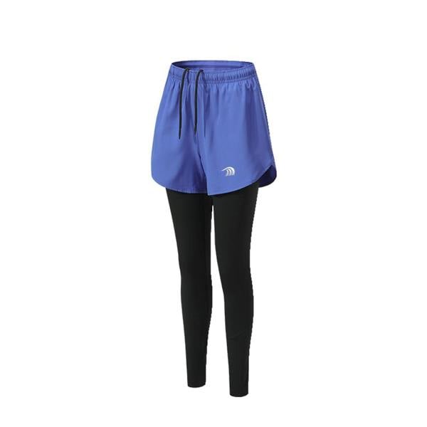 Anniou 2-in-1 Fitness Running Leggings - women-blue