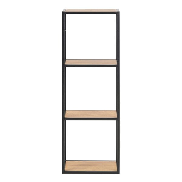 Wyld Haus El Paso Black Metal and Wild Oak Veneer Wall Shelf