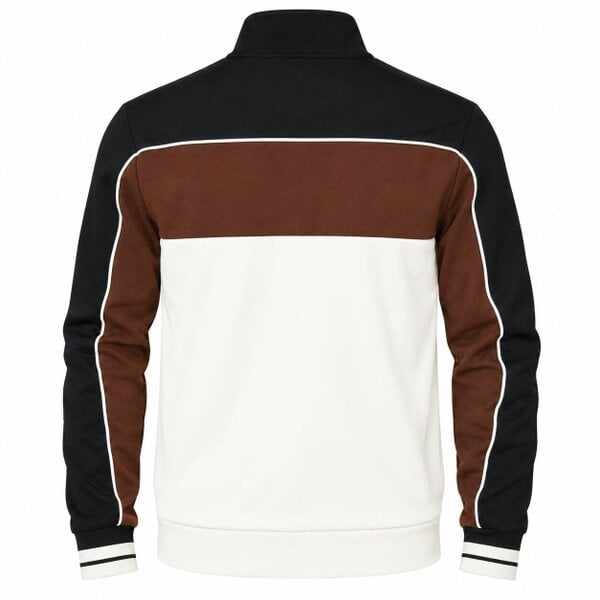 Sergio Tacchini Spiga Track Top Jacket Black/Potting Soil/Gardenia
