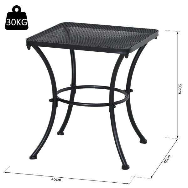 Wyld Haus Aritte Metal Black Square Outdoor Bistro Table 45 x 45 x 50cm