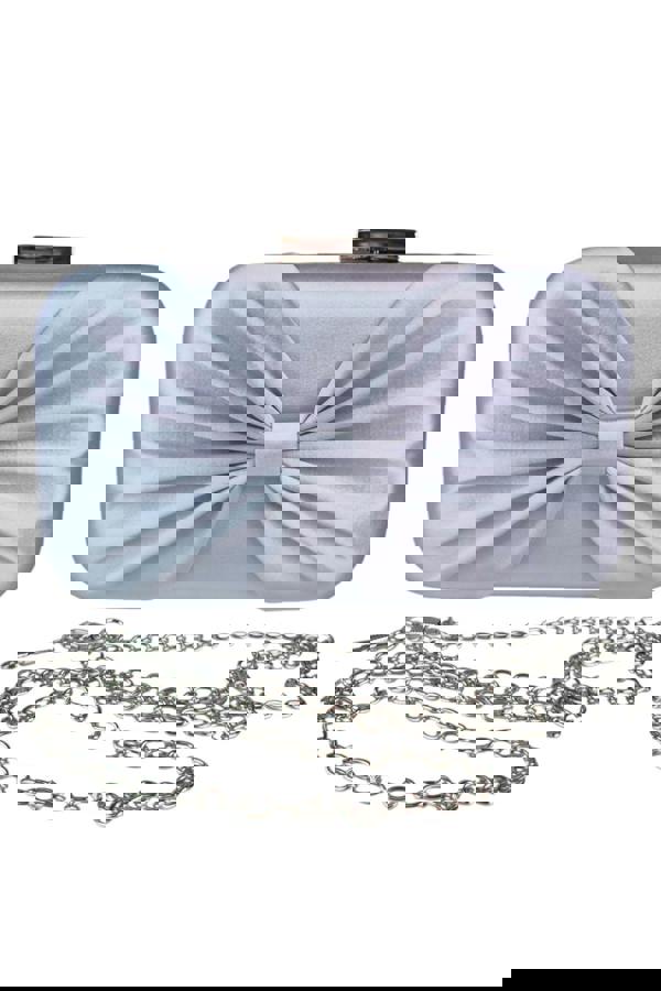 Paulo Due Bow Satin Clutch Bag