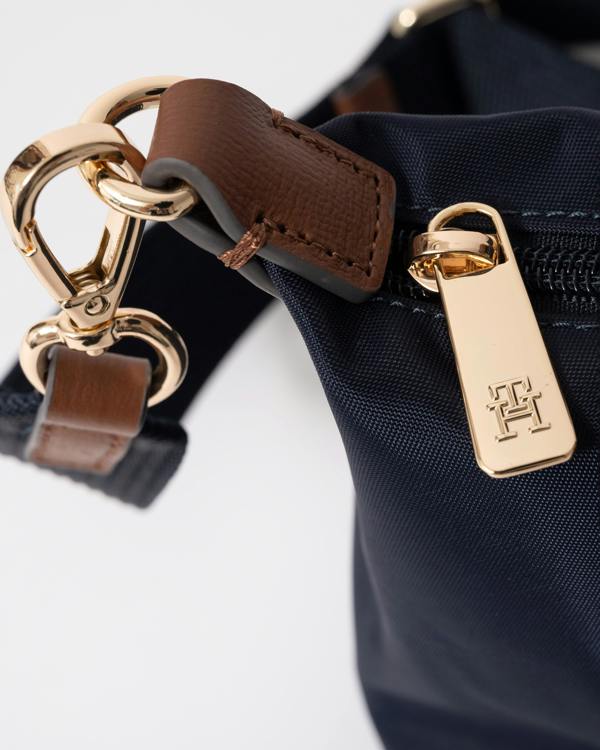 Zipper detail of Tommy Hilfiger Popette Womens Mini Tote Bag - Desert Sky