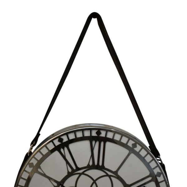 Artisan Furniture White Chrome Hanging Wall Clock