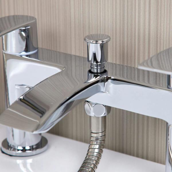 Flode Falun | Bath Shower Mixer | Including Handset and Holder | Chrome