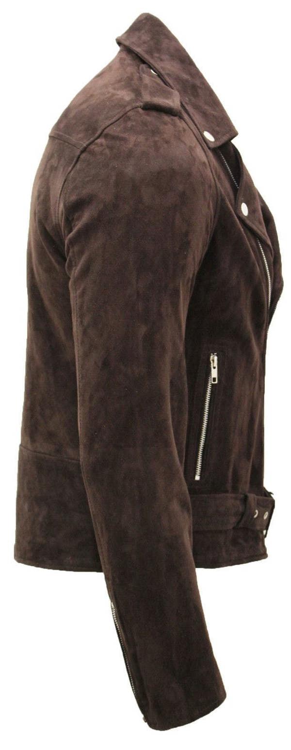 Infinity Leather Mens Goat Suede Leather Brando Biker Jacket-Melbourne