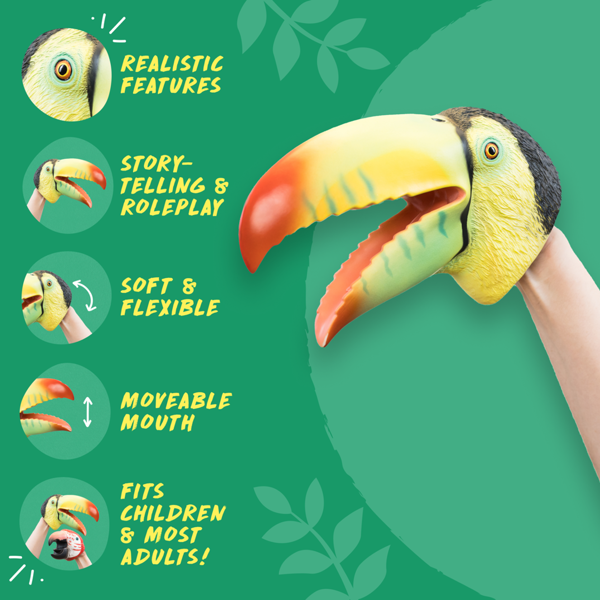 Wildthings Wild Thingz Green Toucan Hand Puppet