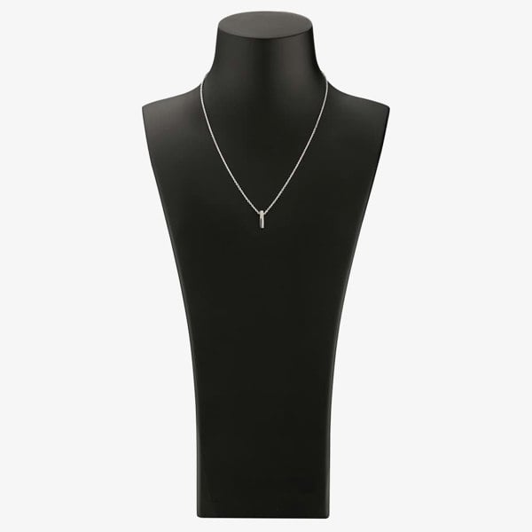 T. H. Baker Two-Tone Cubic Zirconia Bar Pendant and Earring Set SET13567