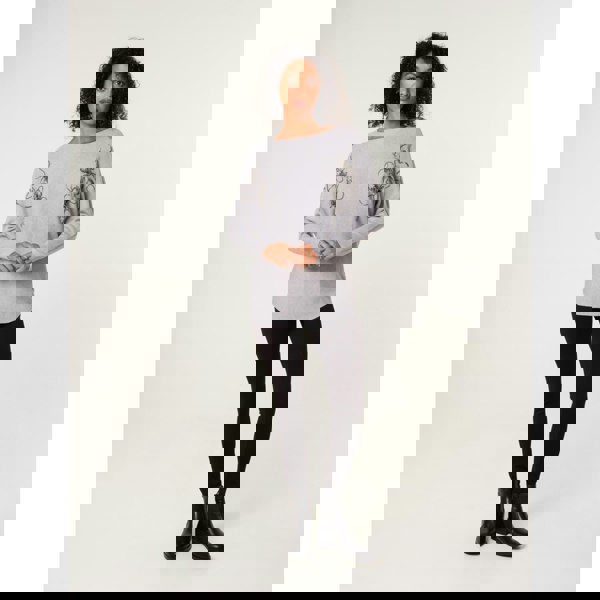 Blue Vanilla Floral Embroidered Long Sleeve Jumper