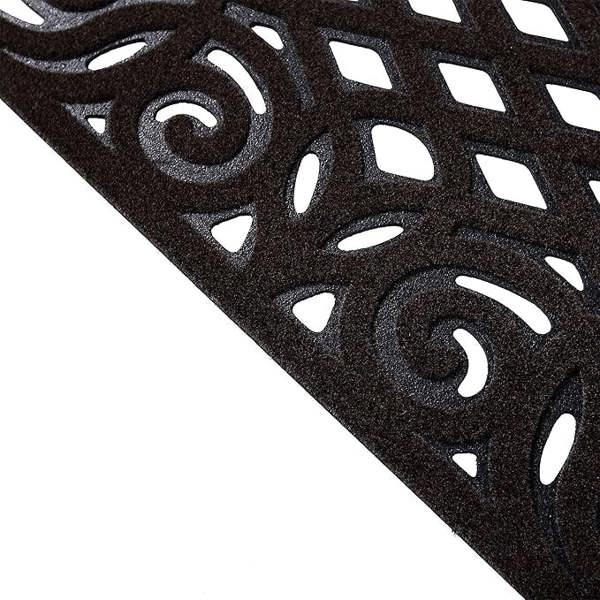 Nicoman Victorian Style Eco Halfmoon Outdoor Doormat - Chocolate